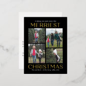 Solid Clean Collage FOLIE Kerst Kaart Briefkaart (Voorkant / Achterkant)