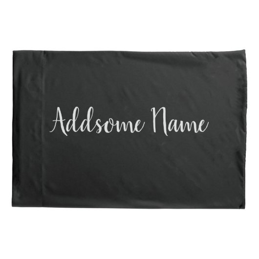 Solid Color Basic Black Modern stijlvol Kussensloop (Achterkant)