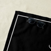 Solid Color Basic Black Modern stijlvol Strandlaken (In situ)