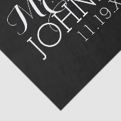 Solid Color Black Mr & Mrs Wedding Favors Tissuepapier (Detail)