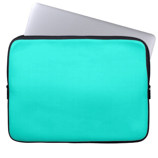Solid Color: Bright Aqua Laptop Sleeve (Voorkant)
