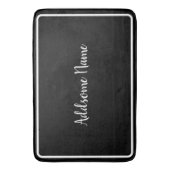 Solid Color Modern Basic Black Monogramed Badmat (Voorkant Verticaal)