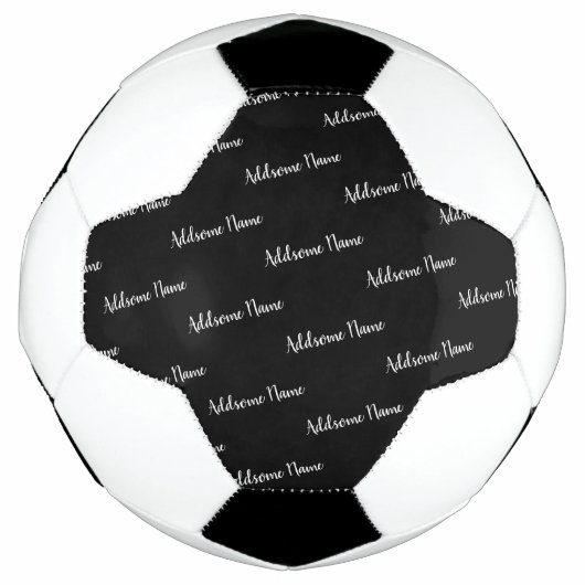 Solid Color Modern Basic Black Monogramed Voetbal (Voorkant)