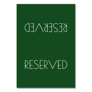 Solid Color Simple Reserved Seed Tented Sign Kaart