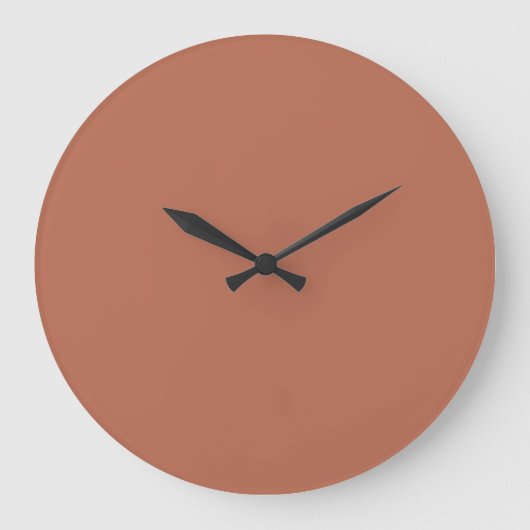 Solid Color Wall Clock - Aardrijke Warm Terracotta Grote Klok (Voorkant)