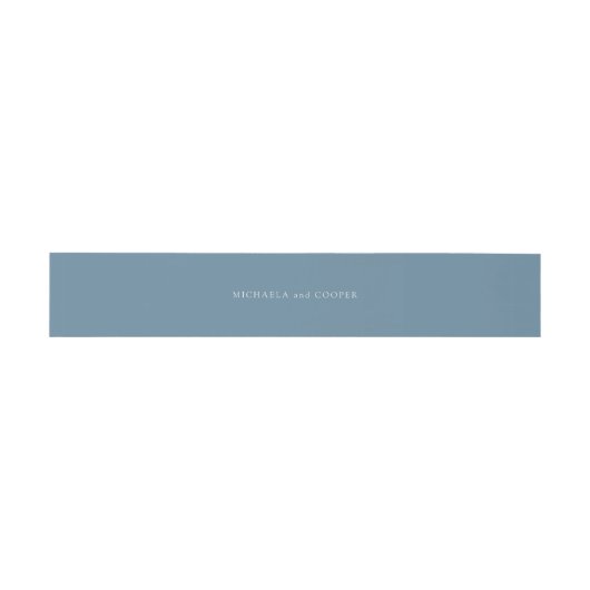Solid Dusty Blue Personalized Weddenschap Uitnodigingen Wikkel (Vlak)