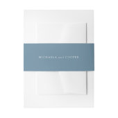 Solid Dusty Blue Personalized Weddenschap Uitnodigingen Wikkel (Voorkant Voorbeeld)