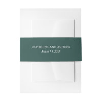 Solid Emerald Green Wedding Invitation Belly Band