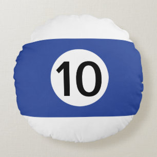 Solid en Stripe Billiard Balls #10 Verzamel alle 1 Rond Kussen