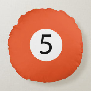 Solid en Stripe Billiard Balls #5 Verzamel alle 15 Rond Kussen