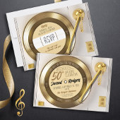 Solid Gold Black Vinyl Record 50e verjaardag Kaart