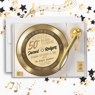 Solid Gold Zwarte Vinylplaat 50e Verjaardagsfeest Kaart
