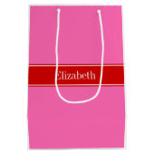 Solid Hot Roze #2 RBC Naam Monogram Medium Cadeauzakje (Achterkant)