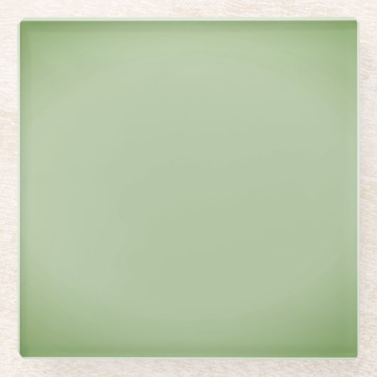 Solid Jade Green Celadon Glazen Onderzetter (Voorkant)