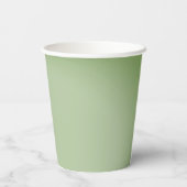 Solid Jade Green Celadon Papieren Bekers (Achterkant)