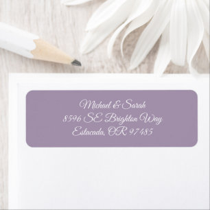 Solid lavendel Paarse retouradres Etiket