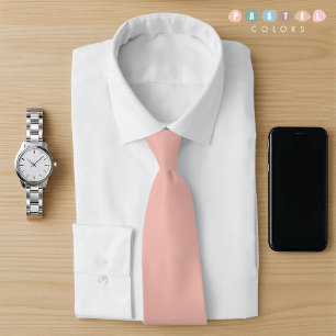 Solid Light Soft Pastel Sinaasappel Zalm Roze Kleu Stropdas