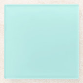 Solid light turquoise glazen onderzetter (Voorkant)
