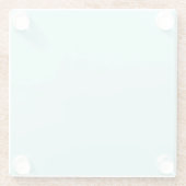 Solid light turquoise glazen onderzetter (Achterkant)