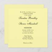 Solid Light Yellow Wedding-uitnodigingen Kaart (Voorkant / Achterkant)