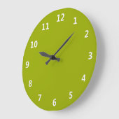Solid Limeade Green with White Numbers Wall Clock Grote Klok (Hoek)