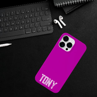 Solid Magenta - Eigen naam monogram Case-Mate iPhone 14 Pro Max Hoesje