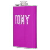 Solid Magenta - Eigen naam monogram Heupfles (Links)