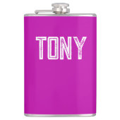 Solid Magenta - Eigen naam monogram Heupfles (Voorkant)