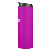 Solid Magenta - Eigen naam monogram Thermosbeker (Geroteerd rechts)