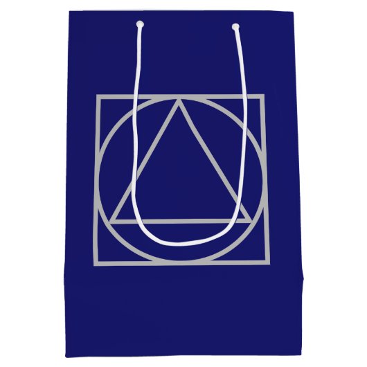 Solid Midnight Blue Elegant Modern Minimalist Medium Cadeauzakje (Achterkant)