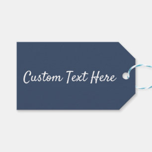 Solid Navy Blauw Kleur Elegant Cadeaulabel