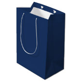 Solid Navy Blue All Occasion Medium Gift Bag Medium Cadeauzakje (Achterkant Gekanteld)
