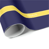 Solid Navy Blue, ananaslint monogram Cadeaupapier (Rol Hoek)
