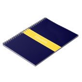 Solid Navy Blue, ananaslint monogram Notitieboek (Linkerzijde)