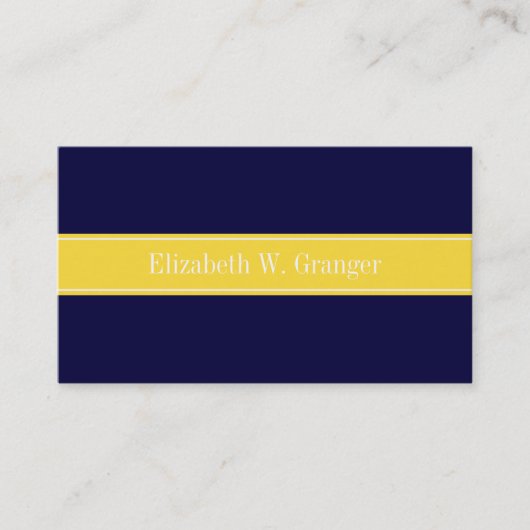 Solid Navy Blue, ananaslint monogram Visitekaartje (Voorkant)