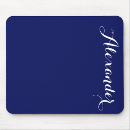 Solid Navy Blue Background, naam monogram Muismat