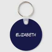 Solid Navy Blue Background, naam Monogram Sleutelhanger (Voorkant)