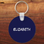 Solid Navy Blue Background, naam Monogram Sleutelhanger (Voorkant)