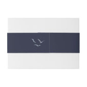 Solid Navy Blue Color Wedding Uitnodigingen Wikkel (Achterkant Voorbeeld)
