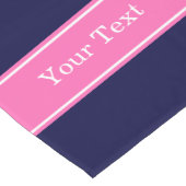Solid Navy Blue Hot Roze #2 Monogram op naam Korte Tafelloper (Hoek)