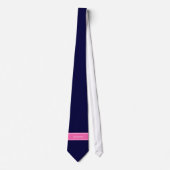 Solid Navy Blue Hot Roze #2 Monogram op naam Stropdas (Voorkant)