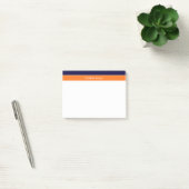 Solid Navy Blue, Pumpkin Ribbon Name Monogram Post-it® Notes (Kantoor)