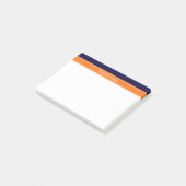 Solid Navy Blue, Pumpkin Ribbon Name Monogram Post-it® Notes (Schuin)