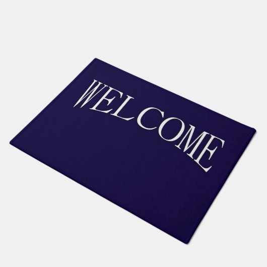 Solid Navy Blue Welkom Deurmat (Schuin)