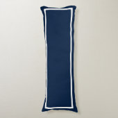 Solid Navy met witte Trim Body Pillow Lichaamskussen (Voorkant Verticaal)