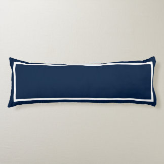 Solid Navy met witte Trim Body Pillow Lichaamskussen
