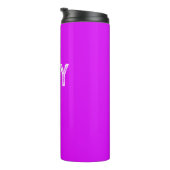 Solid Neon Paars Eigen monogram Thermosbeker (Geroteerd rechts)