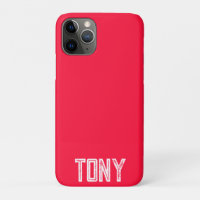 Solid Neon Red Color - Aangepaste monogram
