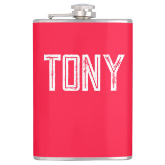 Solid Neon Red Color - Aangepaste monogram Heupfles