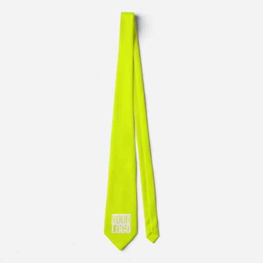 Solid Neon Yellow - logo toevoegen Stropdas (Voorkant)